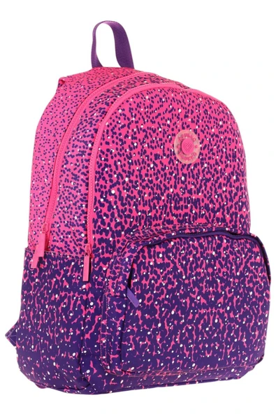 KAUKKO Dots Kız Çocuk Üç Bölmeli İlkokul ve Ortaokul Çantası - Mor Nokta Desenli - K1806