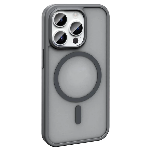 Apple iPhone 14 Pro Max Kılıf M-safe Şarj Özellikli Mat Arka Yüzey  Sio Kapak - Resim 4