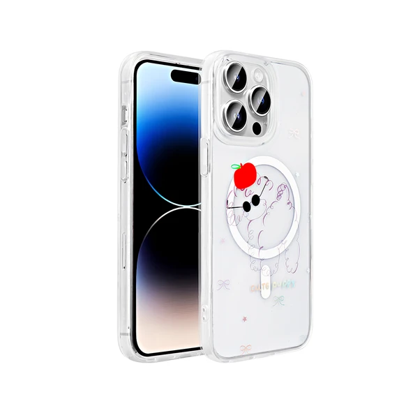 Apple iPhone 14 Pro Max Kılıf M-Safe Şarj Özellikli Şeffaf  Folk Sert Kapak ürün görseli