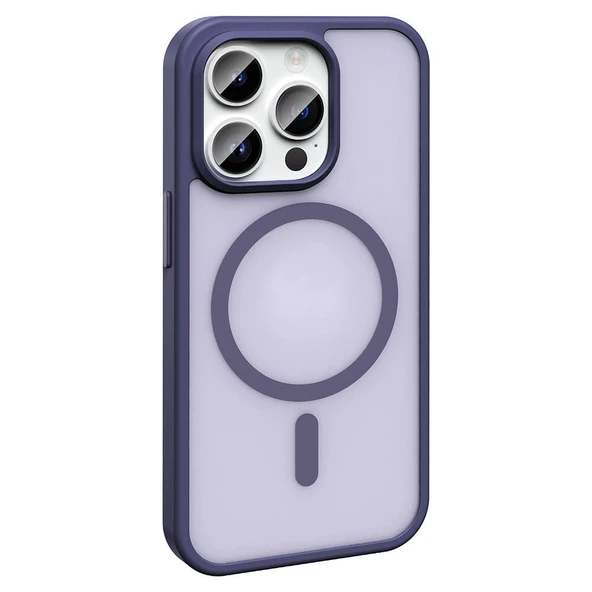 Apple iPhone 14 Pro Max Kılıf M-safe Şarj Özellikli Mat Arka Yüzey  Sio Kapak - Resim 3