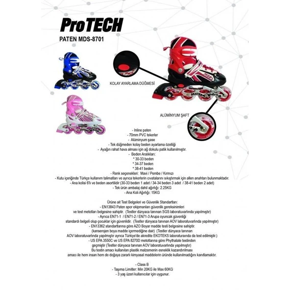 Protech MDS-8701 Mavi Paten - Resim 4