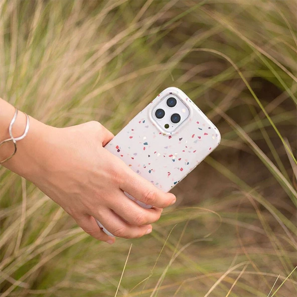 Apple iPhone 14 Kılıf Mozaik Desenli Coehl Terrazzo Kapak - 4