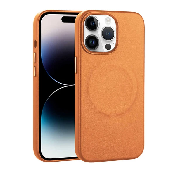Apple iPhone 14 Pro Kılıf PU Deri M-safe Wireless Şarj Özellikli  Derix Kapak ürün görseli