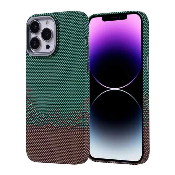 Apple iPhone 14 Pro Max Kılıf M-safe Şarj Özellikli Karbon Fiber Görünümlü  Nekst Kapak ürün görseli