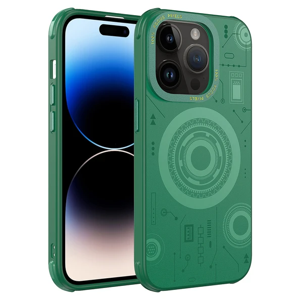 Apple iPhone 14 Pro Kılıf  Wireless Şarj Özellikli Desenli Hot Kapak ürün görseli