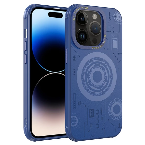 Apple iPhone 14 Pro Max Kılıf  Wireless Şarj Özellikli Desenli Hot Kapak ürün görseli