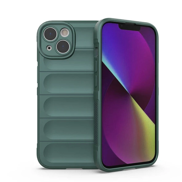 Apple iPhone 14 Kılıf Esnek TPU Oyuklu Arka Yüzey Tasarımlı  Etnik Silikon Kapak ürün görseli