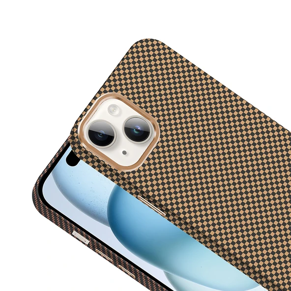 Apple iPhone 13 Kılıf M-safe Şarj Özellikli Karbon Fiber Görünümlü  Gros Kapak - Resim 4