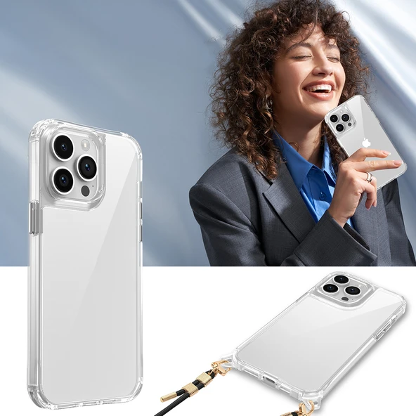 Apple iPhone 14 Pro Kılıf Airbagli Takılabilir Askı Aparatlı  Snap Silikon Kapak - Resim 7