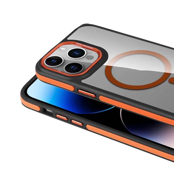 Apple iPhone 14 Pro Max Kılıf M-safe Şarj Özellikli Mat Görünümlü  Solo Kapak - Resim 3