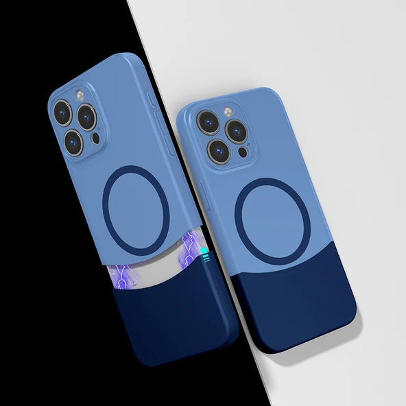 Apple iPhone 14 Pro Max Kılıf M-Safe Şarj Özellikli Mıknatıslı  Duble Kapak - Resim 2