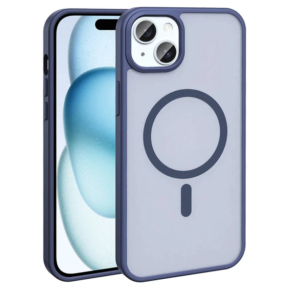 Apple iPhone 14 Plus Kılıf M-safe Şarj Özellikli Mat Arka Yüzey  Sio Kapak - Resim 2