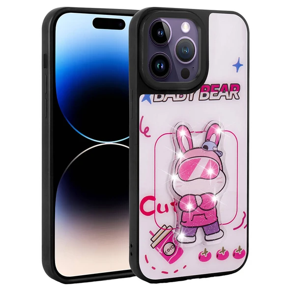 Apple iPhone 14 Pro Kılıf Parlayan Kabartmalı İkonik Figürlü  Amas Silikon Kapak ürün görseli