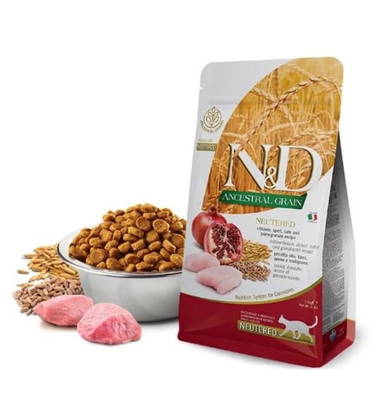 N&D Tavuklu Narlı Tahıllı Kısırlaştırılmış Yetişkin Kuru Kedi Maması 5 kg