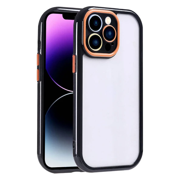 Apple iPhone 14 Pro Max Kılıf Kamera Korumalı Renkli Kenar ve Çerçeve Tasarımlı  Vitamin Kapak ürün görseli