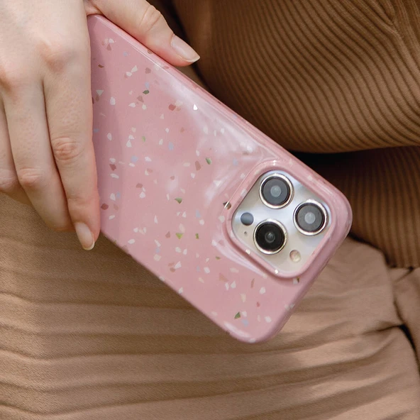 Apple iPhone 14 Pro Max Kılıf Mozaik Desenli Coehl Terrazzo Kapak - Resim 3