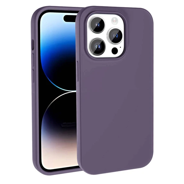 Apple iPhone 14 Pro Max Kılıf M-safe Şarj Özellikli Sıvı Teknolojili Silinebilir Sert  Kivi Kapak ürün görseli