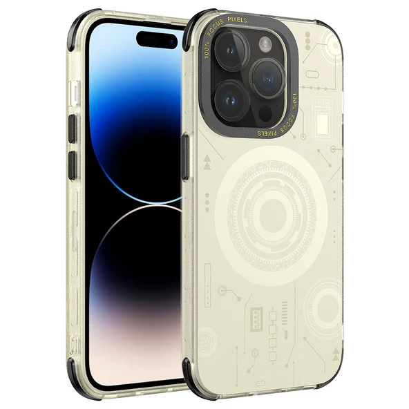 Apple iPhone 14 Pro Max Kılıf  Wireless Şarj Özellikli Desenli Hot Kapak ürün görseli