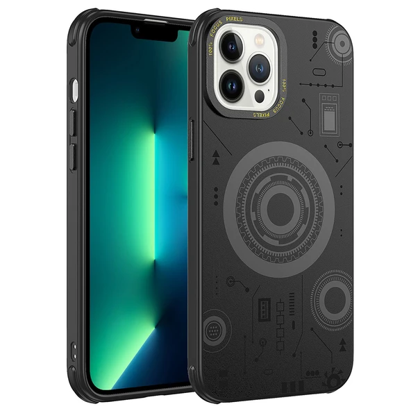 Apple iPhone 13 Pro Kılıf  Wireless Şarj Özellikli Desenli Hot Kapak ürün görseli