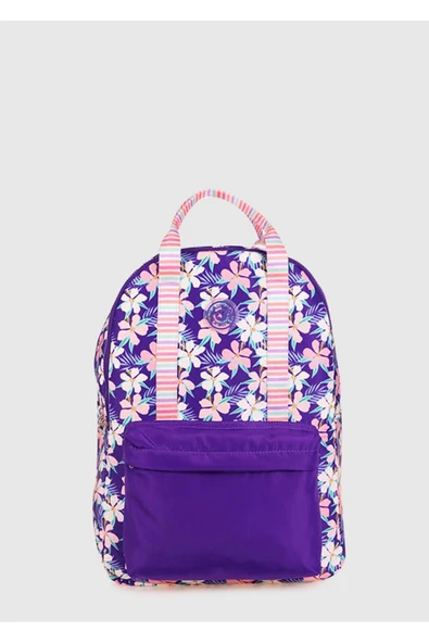 Mor K1763 Double Stripe Mor Sırt Çantası