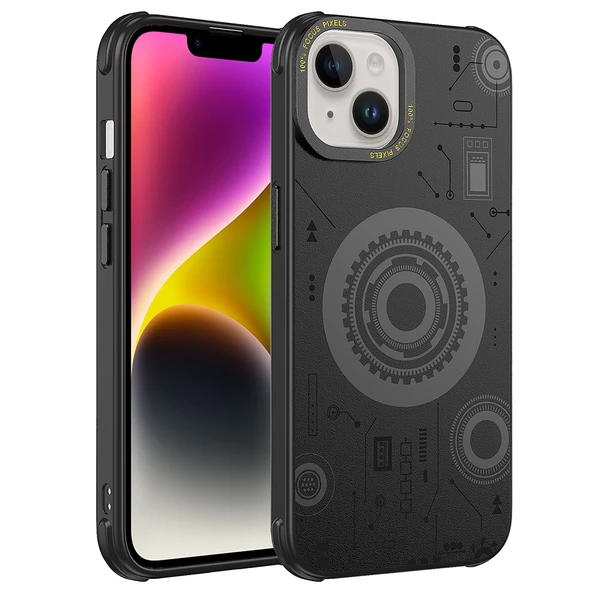 Apple iPhone 14 Plus Kılıf  Wireless Şarj Özellikli Desenli Hot Kapak ürün görseli