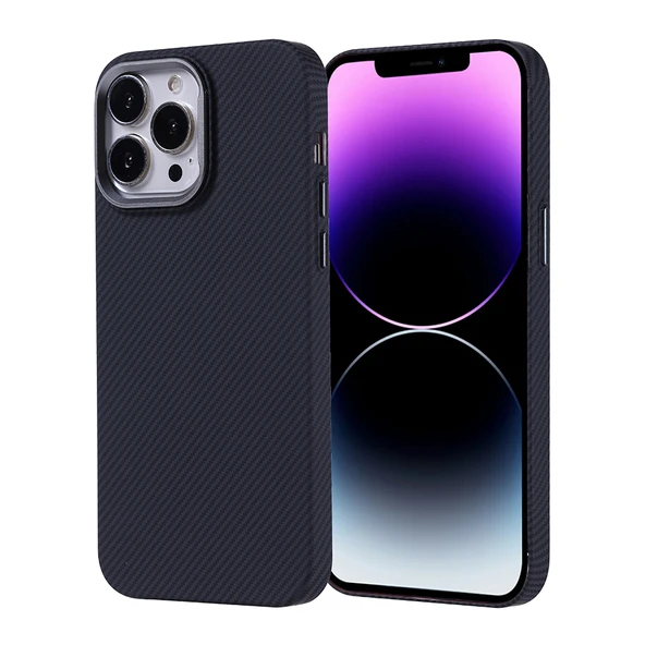 Apple iPhone 14 Pro Max Kılıf M-safe Şarj Özellikli Karbon Fiber Görünümlü  Nekst Kapak ürün görseli