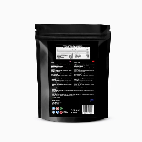 WWP Pre-Workout Limitless Energy, Sınırsız Enerji & Performans . 300g . Yaban Mersini Aromalı - 2