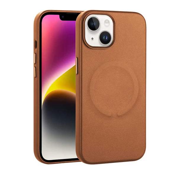 Apple iPhone 14 Plus Kılıf PU Deri M-safe Wireless Şarj Özellikli  Derix Kapak ürün görseli