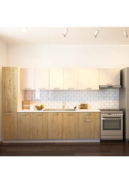 T Designo Tunay Hazır Mutfak Dolabı Kiler Dahil 320 cm Tezgah Dahil ürün görseli