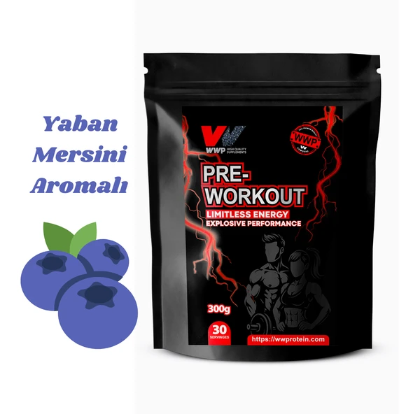 WWP Pre-Workout Limitless Energy, Sınırsız Enerji & Performans . 300g . Yaban Mersini Aromalı - 1