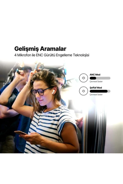 Ttec AirBeat Pro ANC Gerçek Kablosuz TWS Bluetooth Kulaklık 2KM154 - Resim 3