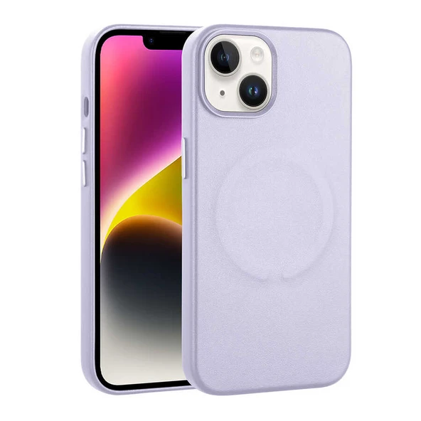 Apple iPhone 14 Kılıf PU Deri M-safe Wireless Şarj Özellikli  Derix Kapak ürün görseli