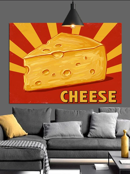 Sarı Peynir Blok Yazısı Dekoratif Kanvas - Mdf Ahşap Tablo - 2