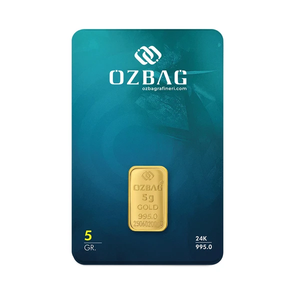 AgaKulche 24 Ayar 5 gr 995 Özbağ Külçe Altın ürün görseli 1
