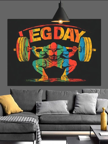Bacak Günü Ağırlık Kaldırma Dekoratif Kanvas - Mdf Ahşap Tablo - 2