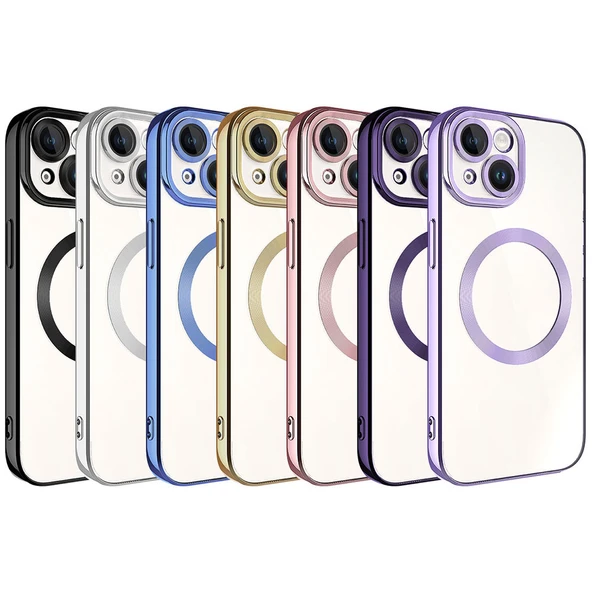 Apple iPhone 15 Kılıf M-safe Wireless Şarj Özellikli  Setro Silikon - Resim 3