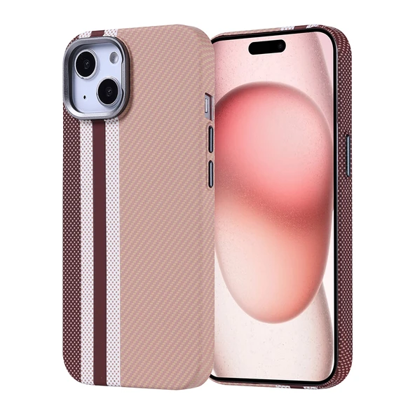 Apple iPhone 15 Kılıf M-safe Şarj Özellikli Karbon Fiber Görünümlü  Nekst Kapak ürün görseli
