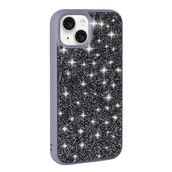 Apple iPhone 15 Kılıf Parlak Taşlı Tasarım  Pırlanta Kapak ürün görseli