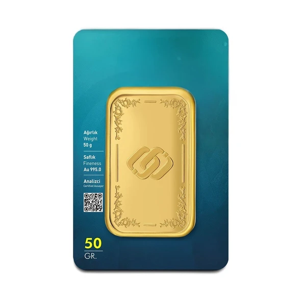 AgaKulche 24 Ayar 50 gr 995 Özbağ Külçe Altın - Resim 2