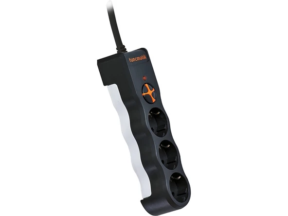 Tunçmatik Üçlü Akım Korumalı Priz Kablolu Siyah Powersurge TSK19010 - Resim 2