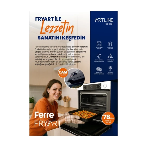 Ferre Fryart Artline Steam QEP64CB - SC406-WFA - D064-SA 9 Prog. Dijital Turbo Ank. Set - Beyaz - Resim 7