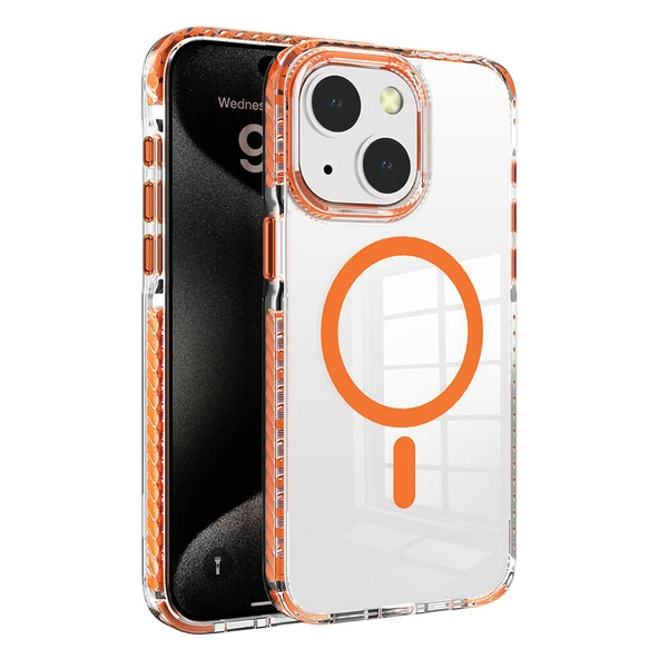 Apple iPhone 15 Kılıf M-safe Şarj Özellikli Airbagli Takılabilir Askı Aparatlı  Nana Kapak - Resim 2