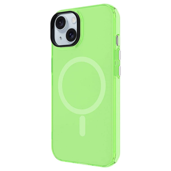 Apple iPhone 15 Kılıf  M-safe Şarj Özellikli Buzlu Transparan C-Pro Sert Kapak - Resim 7