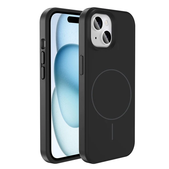 Apple iPhone 15 Kılıf M-safe Şarj Özellikli Sıvı Teknolojili Silinebilir Sert  Kivi Kapak ürün görseli