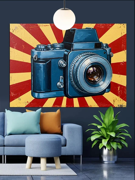 Fotğraf Makinası Dekoratif Kanvas - Mdf Ahşap Tablo - 3