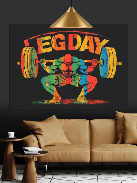 Bacak Günü Ağırlık Kaldırma Dekoratif Kanvas - Mdf Ahşap Tablo