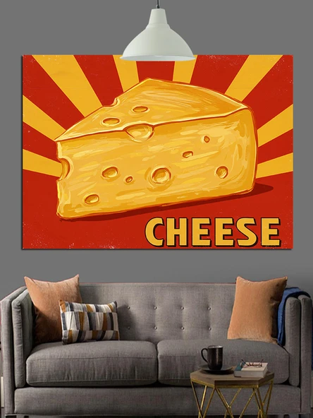 Sarı Peynir Blok Yazısı Dekoratif Kanvas - Mdf Ahşap Tablo - 3