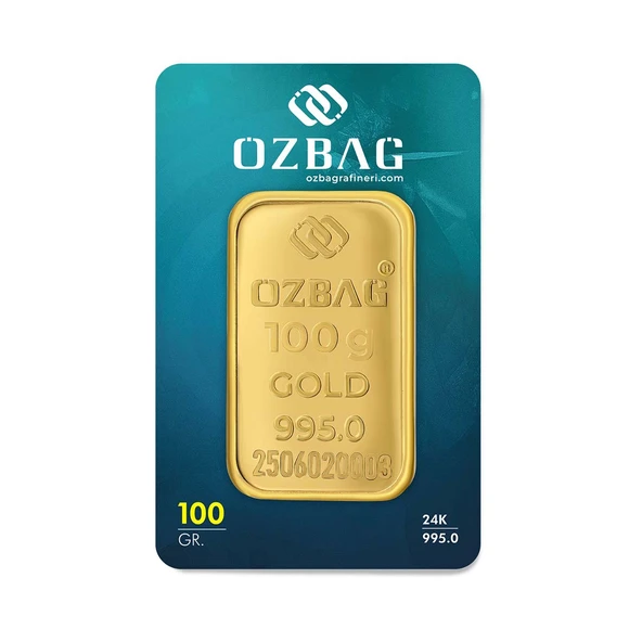 AgaKulche 24 Ayar 100 gr 995 Özbağ Külçe Altın ürün görseli 1