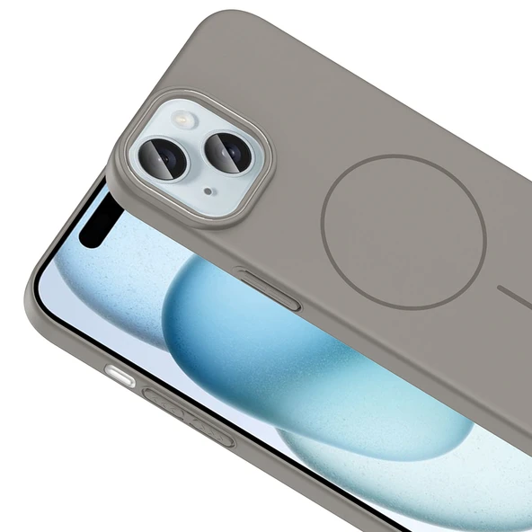 Apple iPhone 15 Kılıf M-safe Şarj Özellikli  Ruby Sert Kapak - Resim 6