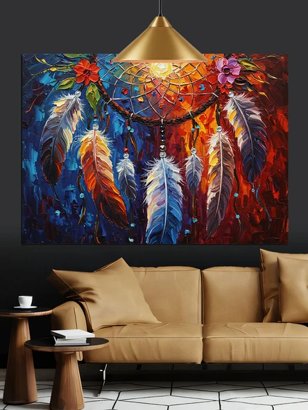 Rüya Kapanıı Tüy Sanatı Dekoratif Kanvas - Mdf Ahşap Tablo